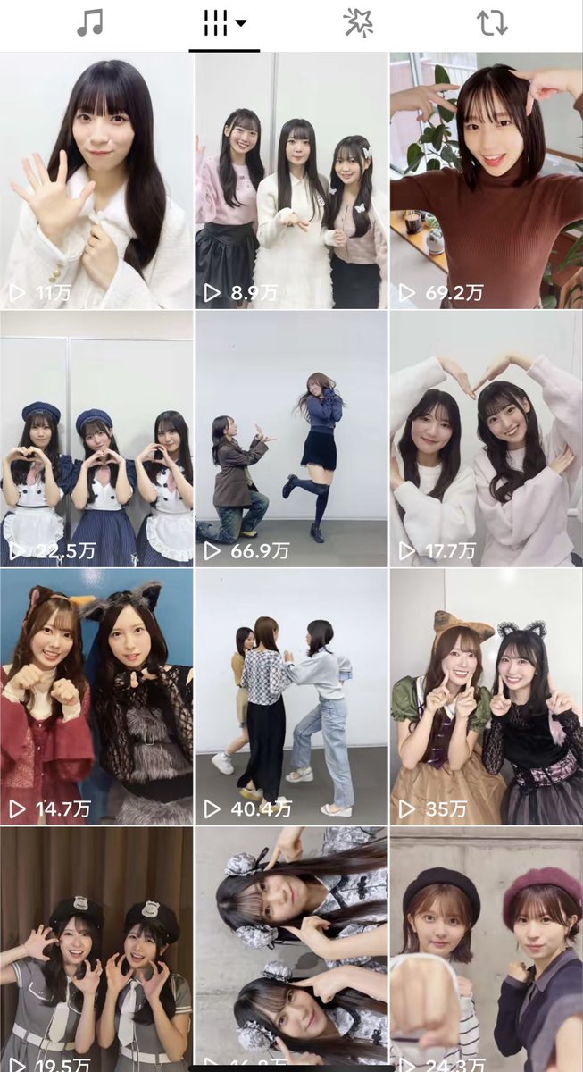 tyoushitatarazu's tweet photo. 日向坂のTikTokここ最近の再生数上位がメンバーがミニスカとニットの動画でおひさまの性別や年齢層のある種の偏りがよく反映されてる興味深い数字ですな
以前4期生のエースもニット着させられておひさま大興奮だったし日向坂は新期生のエース��そういう売り出し方でいくことに決めたのかな、 https://t.co/0r4H2xRXvP