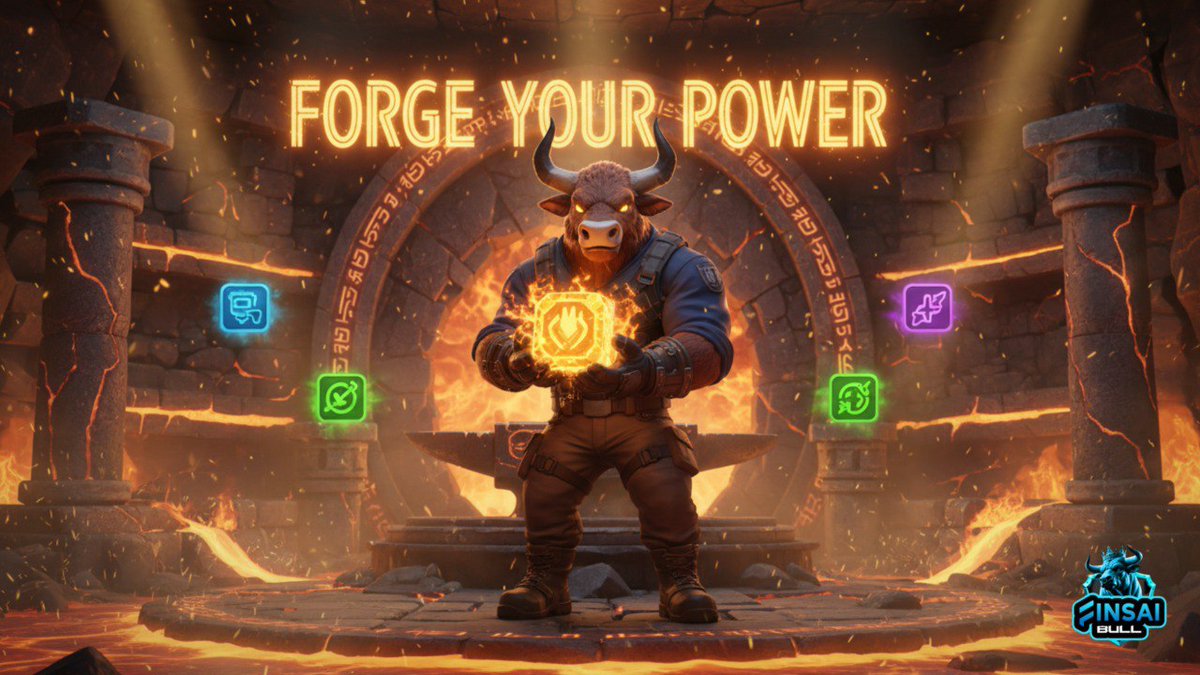 Finsaibull's tweet photo. 🔥 Step into the Bull Forge.  
Finsai Bull is crafting pure power — boosters, upgrades, and molten strength.  

⚡️ FORGE YOUR POWER  
Every upgrade makes you stronger. Every tap hits harder.  

Ready to level up?  
🔗 Join the Bull Army → https://t.co/fFf2DAbCct https://t.co/VIaW9ULzuT