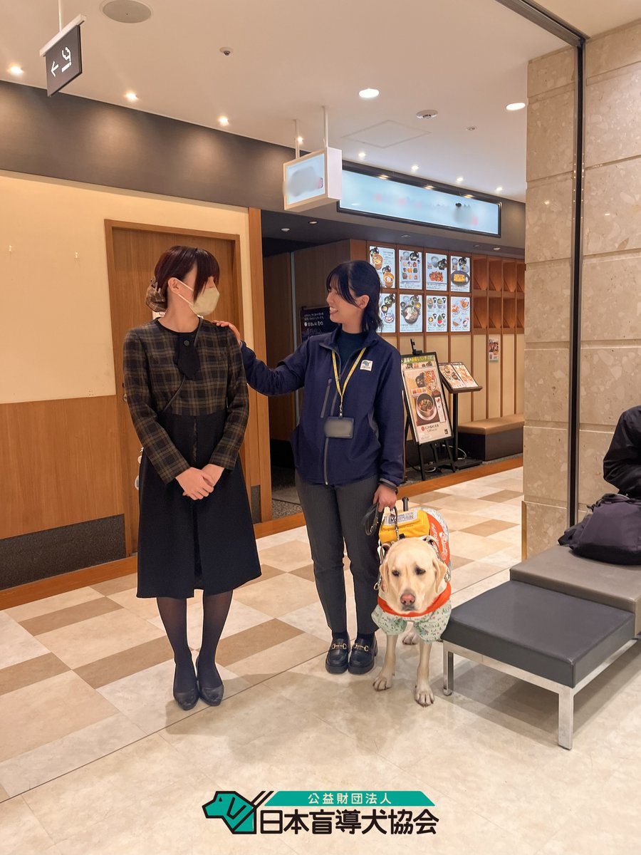 JGDA_GuideDog's tweet image. 【にちもうトピックス】商業施設での受け入れセミナー🛒🍴
11/12、13の二日間にわたり、㈱JR小倉シティ社員の皆様、アミュプラザ小倉スタッフの皆様を対象に盲導犬ユーザー受け入れ・接客セミナーを実施しました🦮…