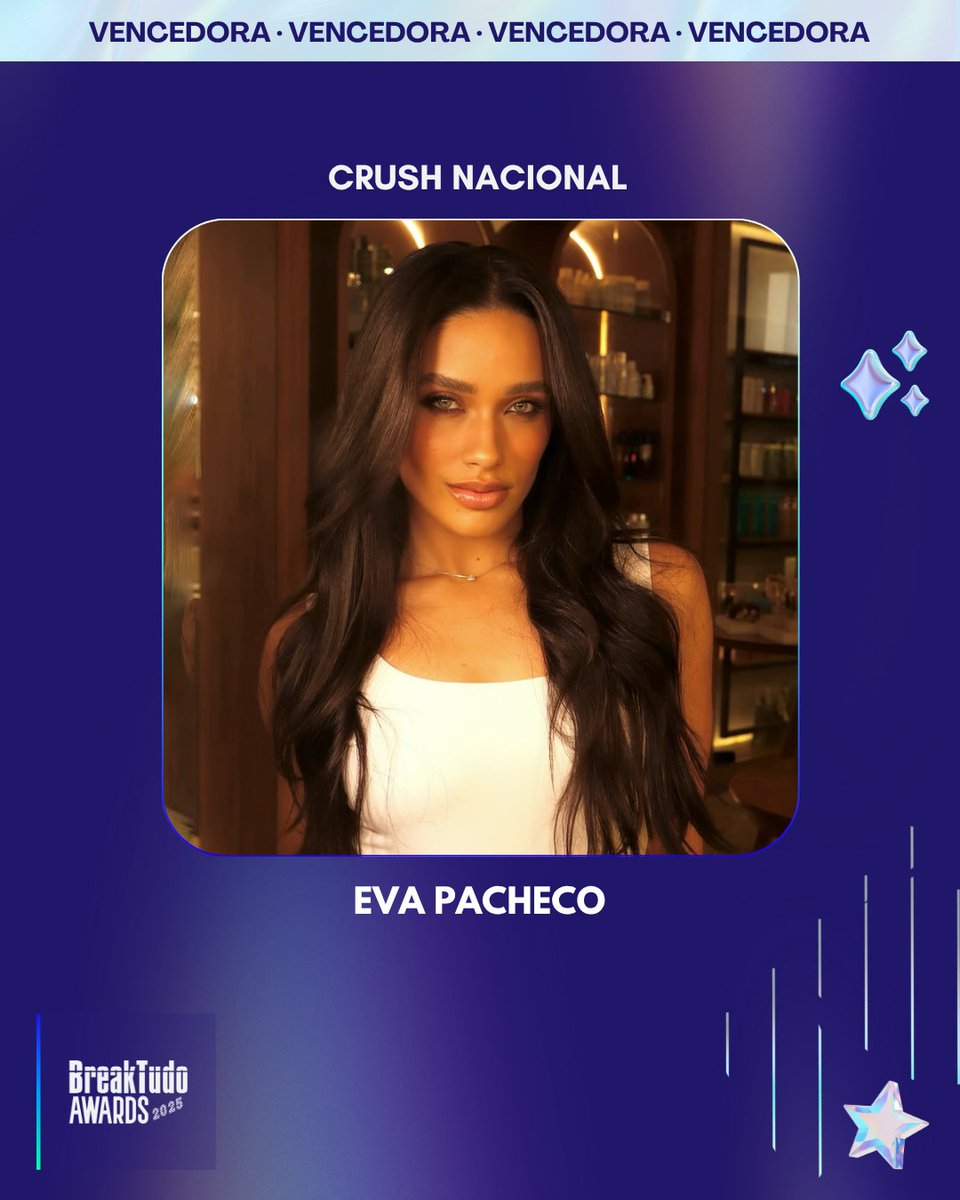 breaktudoawards's tweet photo. Eva Pacheco (@evapachecod )✨ levou o prêmio na categoria Crush Nacional 🏆 no BreakTudo Awards 2025
Parabéns a EVA e aos fãs!!!
#BreakTudoAwards #EvaPacheco
https://t.co/upPE3uuQLj https://t.co/6Be2igS9P1