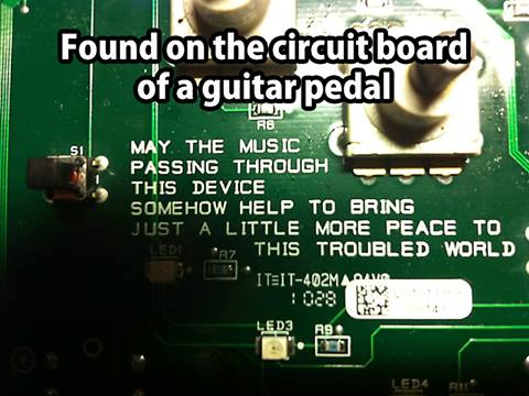 Found on the circuit board of a guitar pedal.