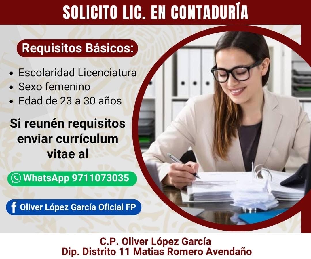 sofyvaldivia's tweet photo. Ⓜ️📺‼️ #Oaxaca | Diputado mañoso…

El diputado morenista @OliverLopezGar publicó en su Facebook una “convocatoria” para contratar solo mujeres de 23 a 30 años, como asistente personal, contadora y abogada.

Pide “buena presentación”, disponibilidad total y colocó imágenes sugestivas como “requisitos”.

¿Esto es oferta laboral o acoso disfrazado? 👀

Atención @SM_GobOax @DDHPO @salomonj @anahisarmientop

Con información de @GZOLMEDO

#Metropoli #DenunciaCiudadana