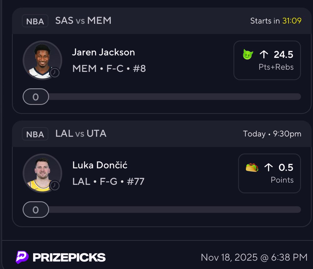 southside_bets's tweet photo. 🌮 Taco #3 is LIVE 🌮
Another discount on the board… we’re cooking all day long 🔥💰

J. Jackson – 24.5 PR
L. Dončić – 0.5 PTS 🌮 

Lock in with us 👉 https://t.co/fXqdNUVUeM
#PrizePicks #TacoTuesday #DubClub https://t.co/ysyyAkXbx9