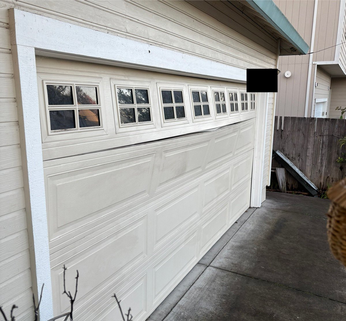 Would a roofing company also know how to replace the garage doors that they back into ✨multiple times✨