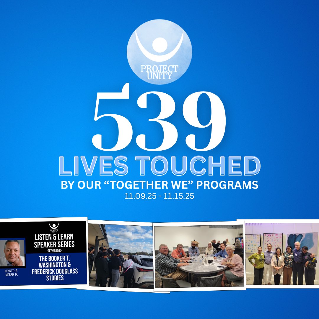 ProjectUnityNTX's tweet image. Last week, our ‘Together We’ programs transformed 539 lives, showcasing the strength of unity. Join us at projectunity.net to make a difference 💙

#projectunity #togetherwedine