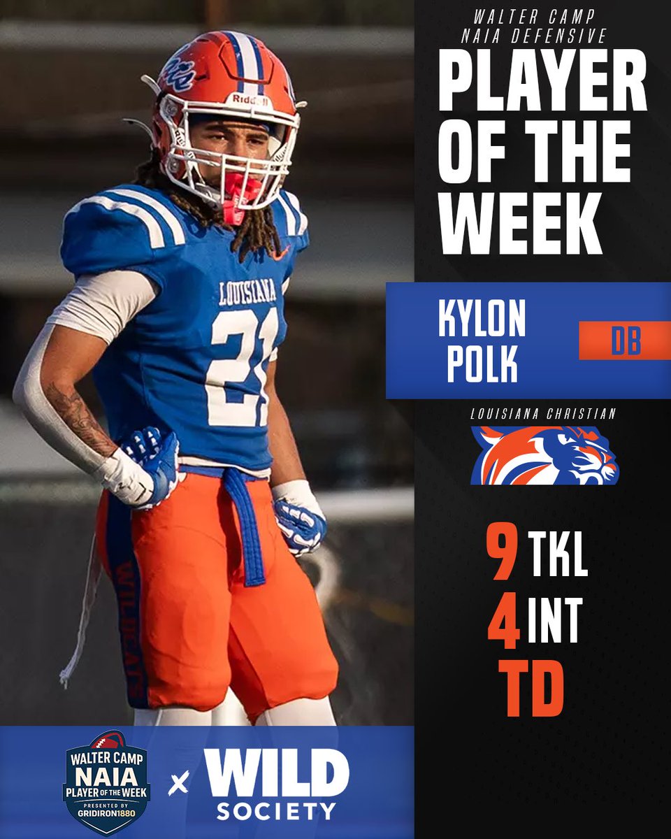 D1_Rejects's tweet image. #NAIAFB 𝐏𝐥𝐚𝐲𝐞𝐫 𝐨𝐟 𝐭𝐡𝐞 𝐖𝐞𝐞𝐤 🏈

@LCU_ftball DB Kylon Polk

@MidlandU_FB DB Zayne Wilson