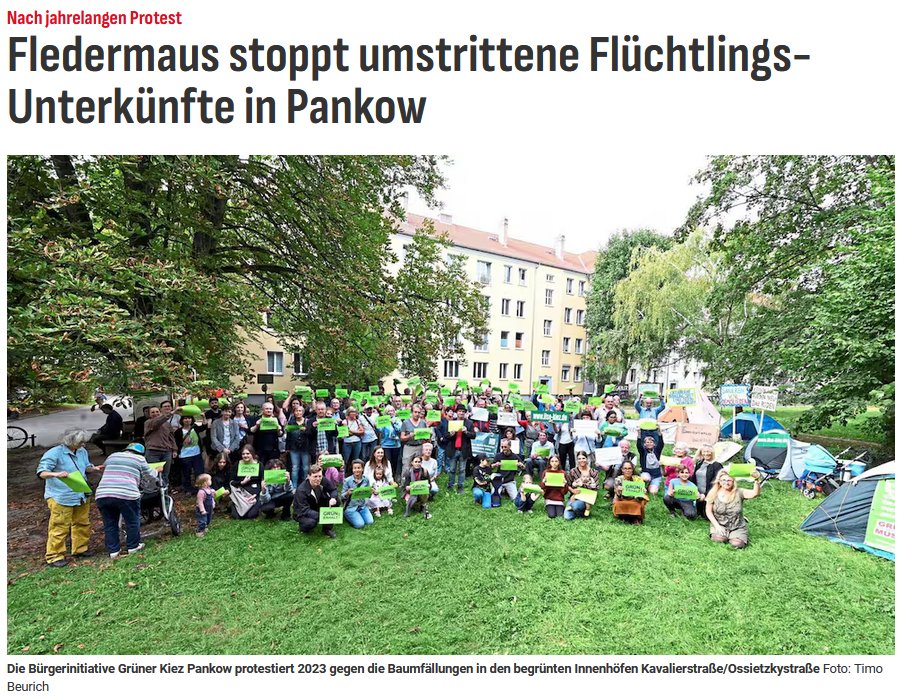 PeterBorbe's tweet image. Bäume abholzen, Spielplatz weg, um eine Asylunterkunft für 422 Migranten zu bauen, so war der Plan im Berliner Bezirk #Pankow. Doch Dank Rotkehlchen und Zwergfledermaus könnte dieser Plan nun scheitern, denn das Verwaltungsgericht entschied, dass der Artenschutz hier nicht…