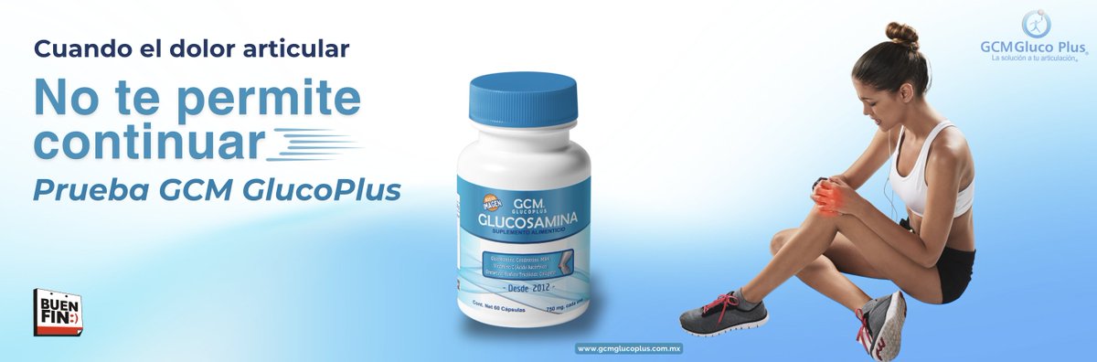 GCMGlucoPlus's tweet photo. El dolor te detiene? GCM GlucoPlus te acompaña con su fórmula ideal para seguir tu día.
Buen Fin $549 + envío gratis.
📲 55 1204 1264
https://t.co/H5U7hxTvWP
#BUENFINGCM #GCMGlucoPlus #BuenFin https://t.co/T7wDc1SZl3