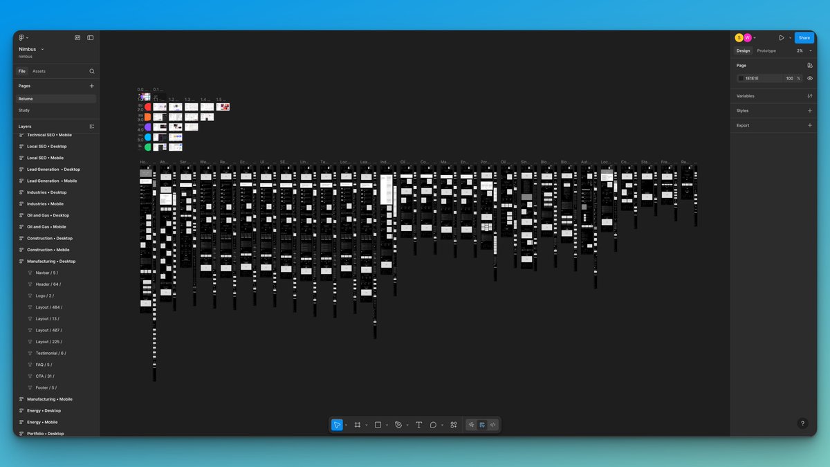 webisticsdawg's tweet image. visualized in @relume_io, stylized in @figma, developed in @webflow.

current page count: 94

so much to build in the CMS, it&apos;s not even funny.
