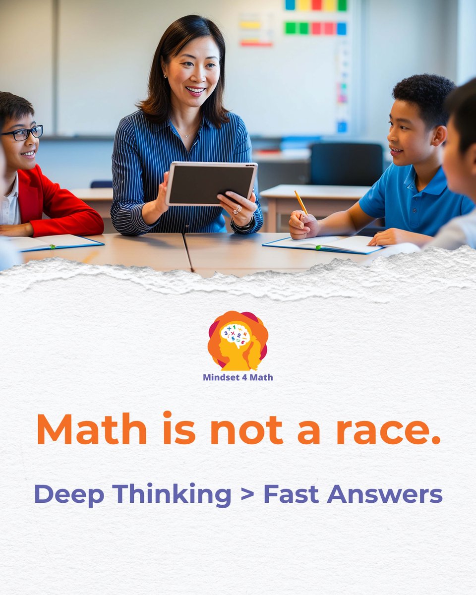 Mindset4math's tweet image. Many still believe that &quot;being good at Math” means “being fast at Math.”

But real mathematical strength comes from deep thinking, reasoning, and making connections—not speed.

mindset4math.com/on-demand-webi…

#Mindset4math #singaporemath #singaporemathtraining #barmodelmethod