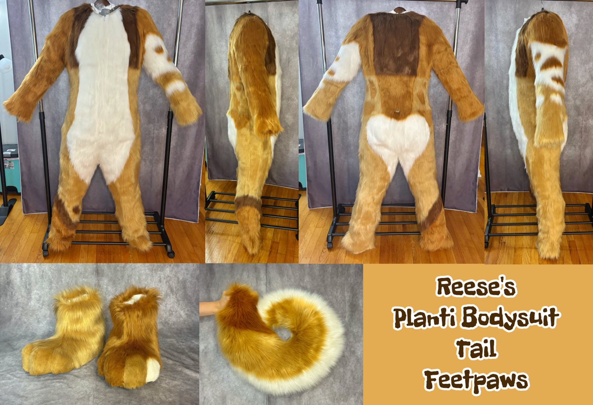 Planti bodysuit, tail, and feetpaws for <a href="/SnivSniv_/">Reese's 🔜 MFF</a> !! 🐶🤎