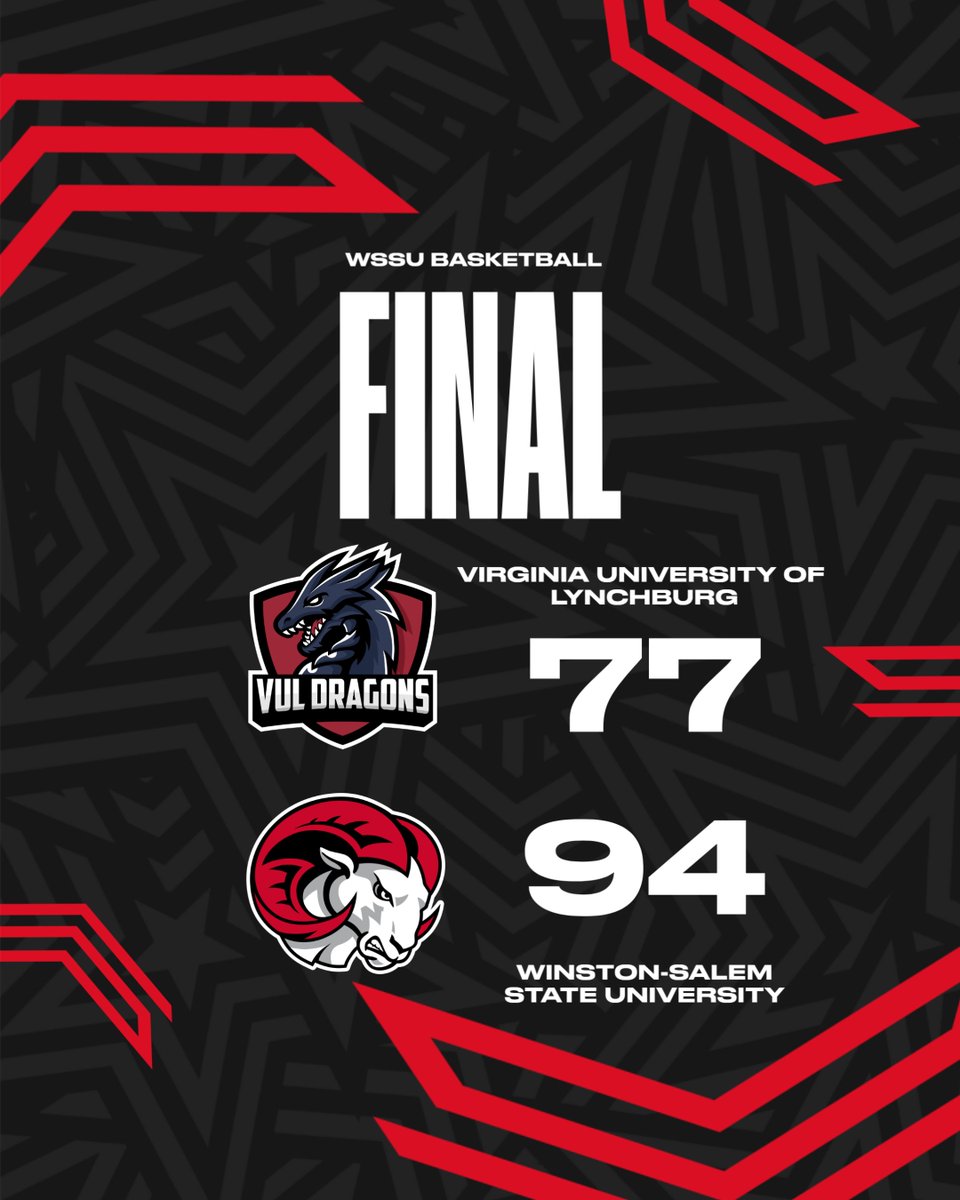 Final: Rams-94, VUL-77
WSSU will be back in action on Sunday, November 23rd at Wheeling University at 12 pm.
