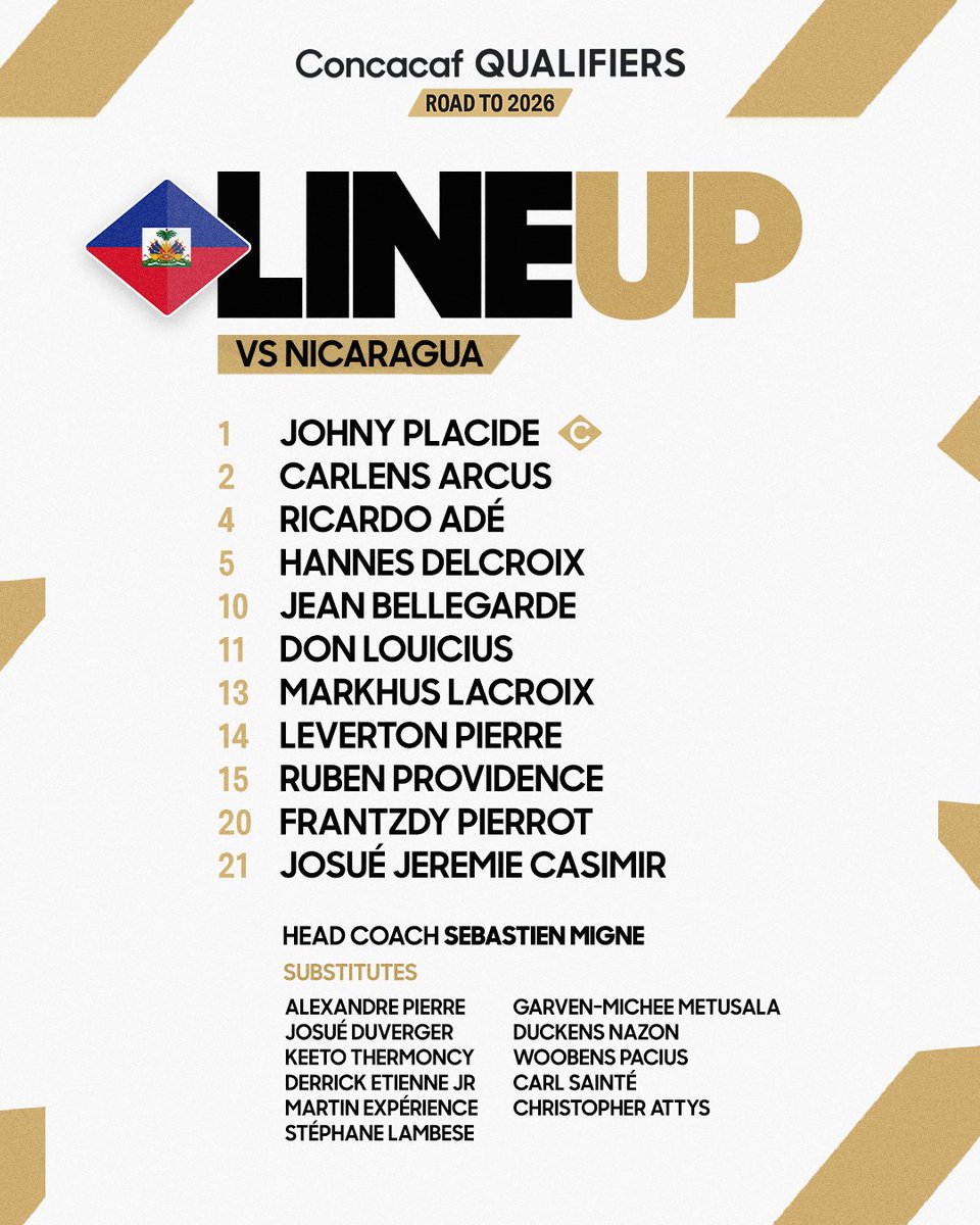 Concacaf's tweet image. Haiti&apos;s chosen XI 🇭🇹