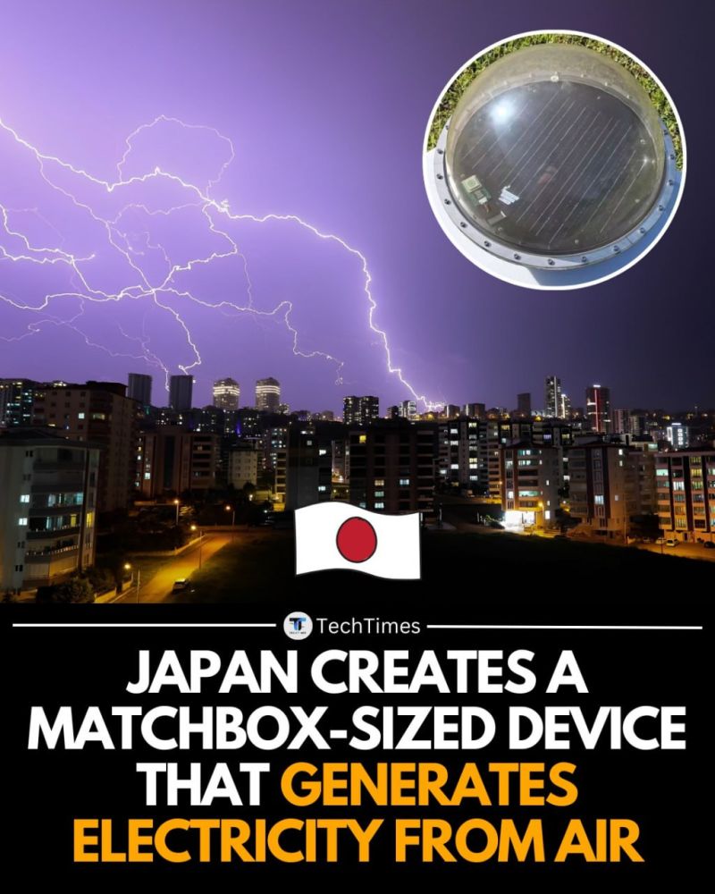 🚨 What if I told you that batteries are about to become museum pieces?

Japanese researchers at the University of Tokyo just unveiled a device the size of a matchbox that generates continuous electricity not from sunlight, not from wind, but from the moisture and gentle airflow