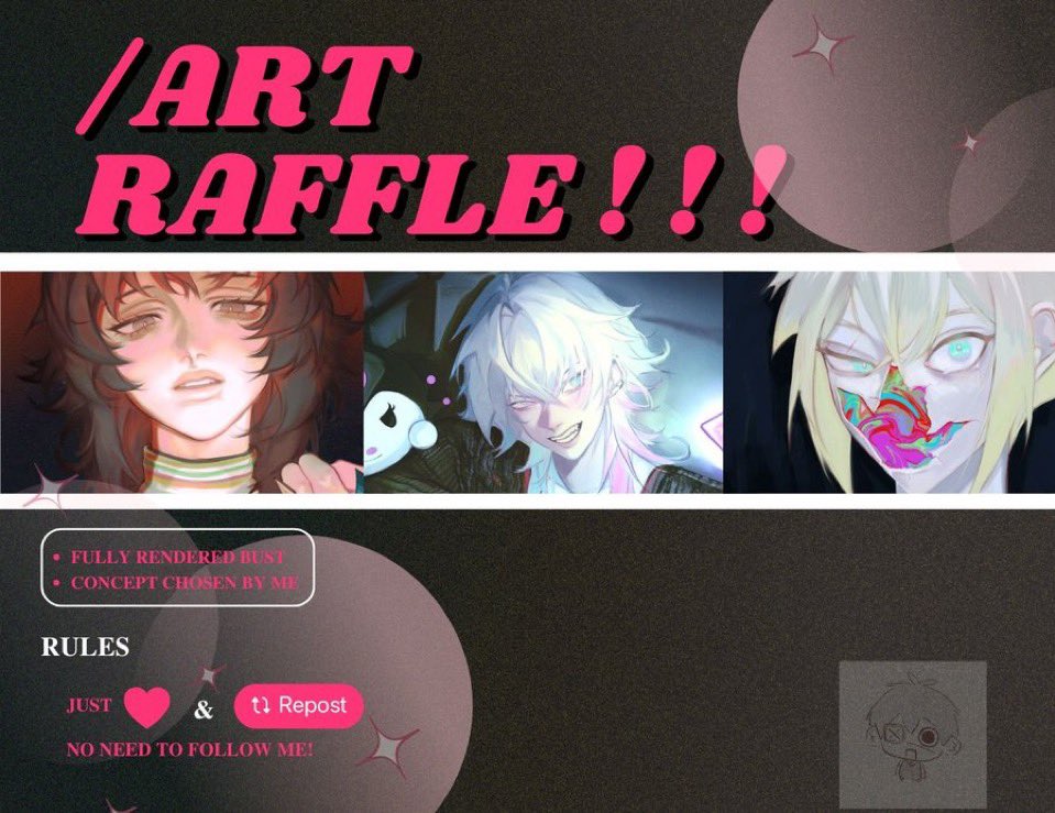 2.5K art raffle :3
Rules:
-like and repost
-no need to follow

Thats all. I realized that i never celebrated this milestone so heres an art raffle for 2 winners only! 
*ends nov 30