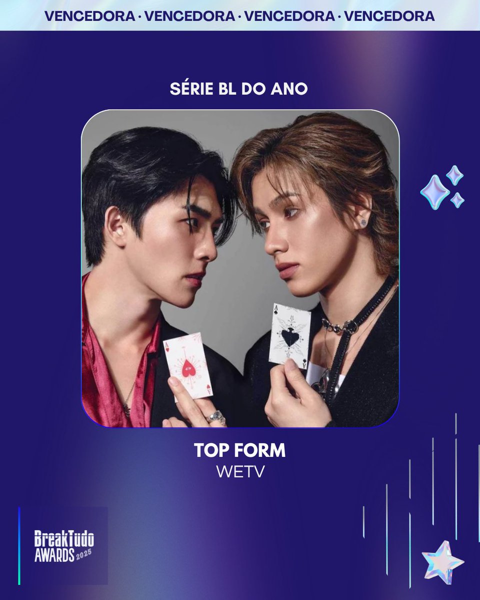 breaktudoawards's tweet image. Top Form (@WeTVThailand )✨ levou o prêmio na categoria Série BL do Ano 🏆 no BreakTudo Awards 2025

Parabéns ao BL e aos fãs que votaram!!!
#BreakTudoAwards #TopFormTheSeries 
bit.ly/4oJLFqx