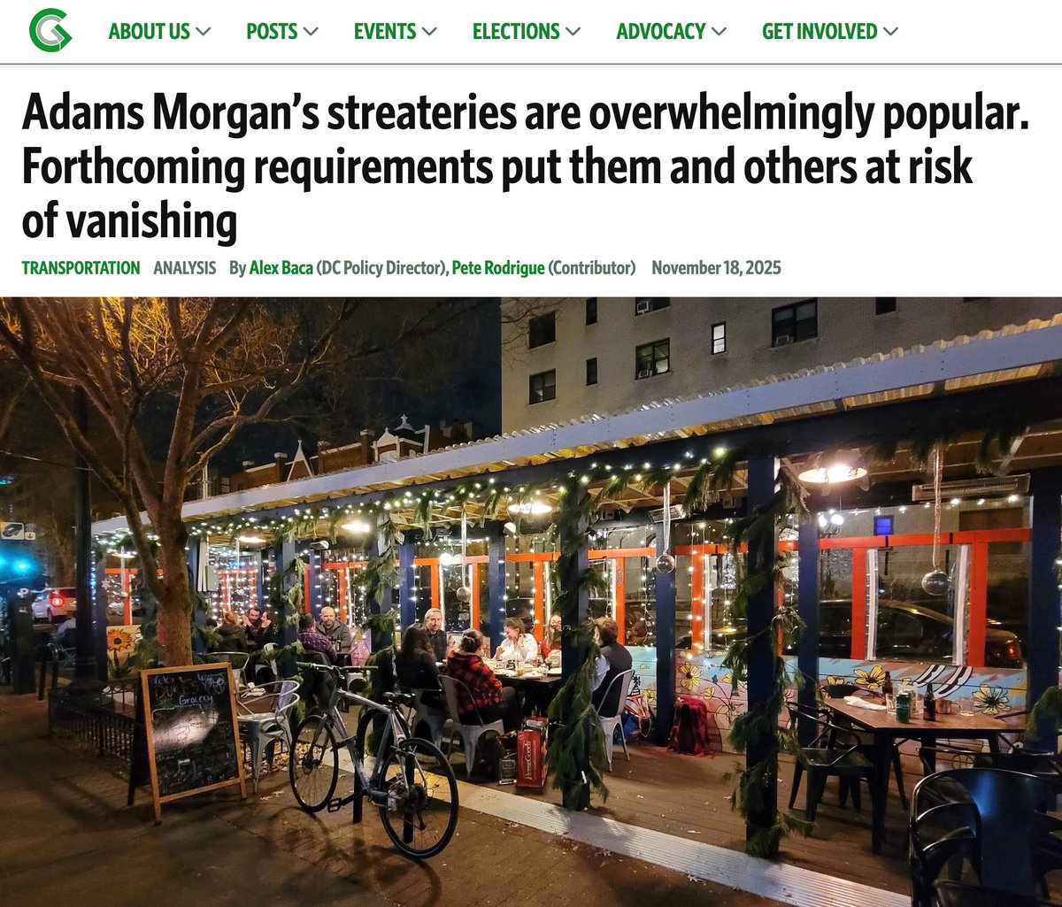 A large majority will disappear citywide, not just in AdMo — 82% of survey respondents said they'd rather have the streateries than parking spaces.

“In Adams Morgan, which currently has 33 streateries, only three plan to continue under the new rules." dub.sh/StreateriesDC