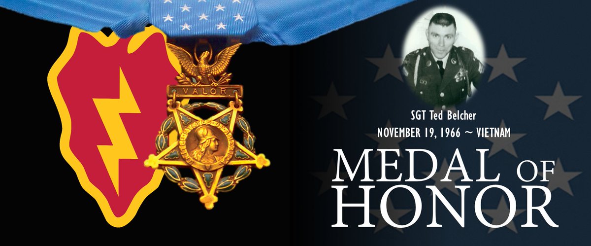 25thID's tweet image. #OTD in 1966, actions near Plei Djerang, Vietnam by Sgt. Ted Belcher of Accoville, West Virginia, assigned to 1st Battalion, 14th Infantry Regiment, led to his being awarded the #MOH. Read his award citation here: b.link/belcher66