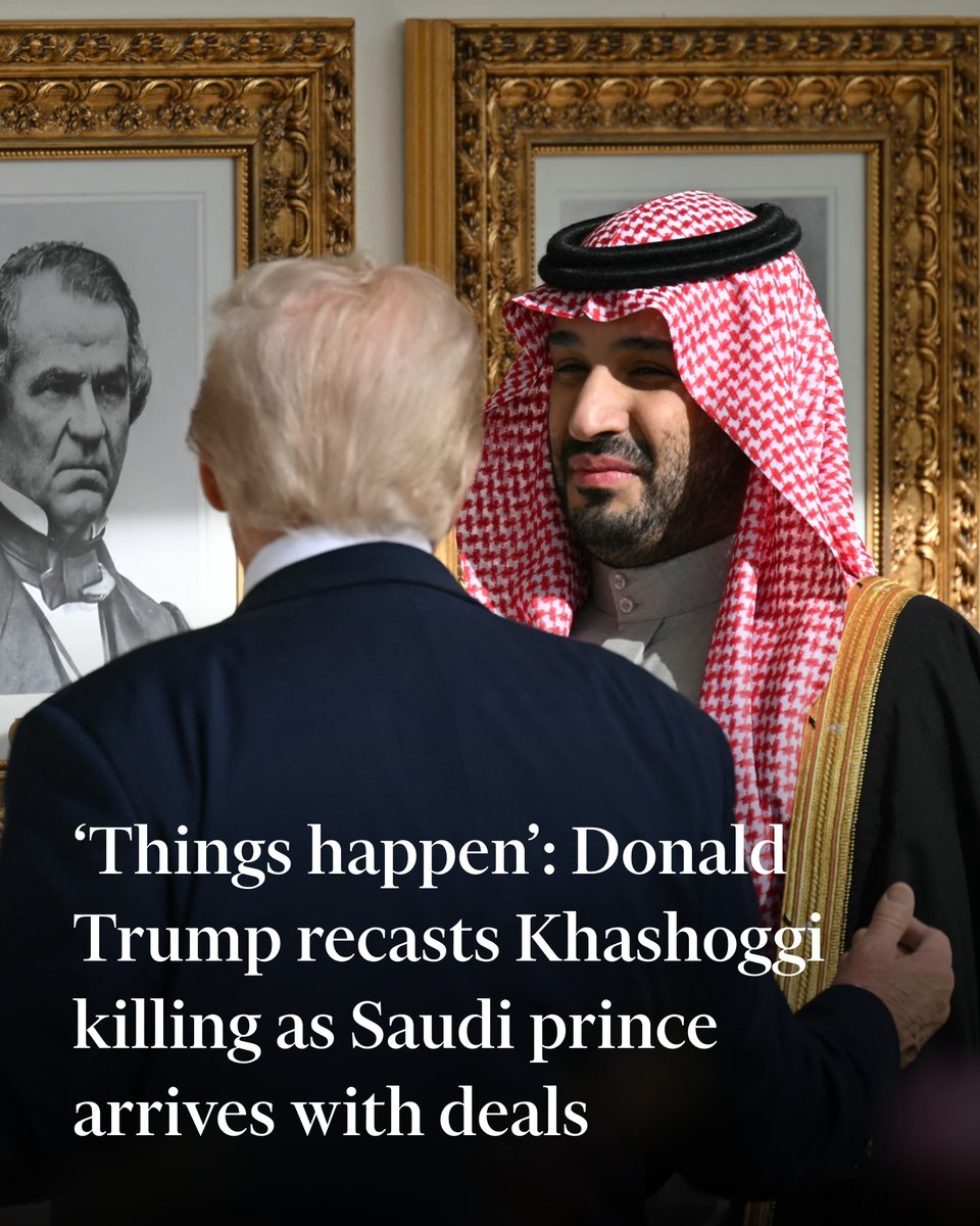 Donald Trump touted $1tn of investment from Saudi Arabia during his welcome for Crown Prince Mohammed bin Salman that included a 21-gun salute, a Marine Corps band, a fighter jet flypast — and threats against US journalists who might offend his guest. on.ft.com/4nWMlrn