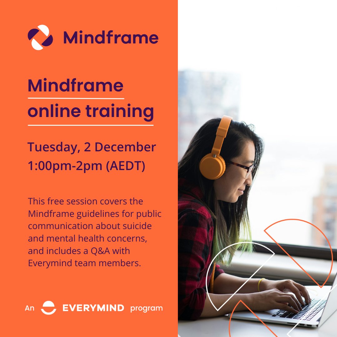 MindframeMedia's tweet photo. Places are running out fast in our final free Mindframe online training session for 2025 - sign up to secure yours today.
Just one hour of your day can make a huge difference toward reducing stigma around suicide and mental health concerns.
Register here: https://t.co/4uKHNsyEkh