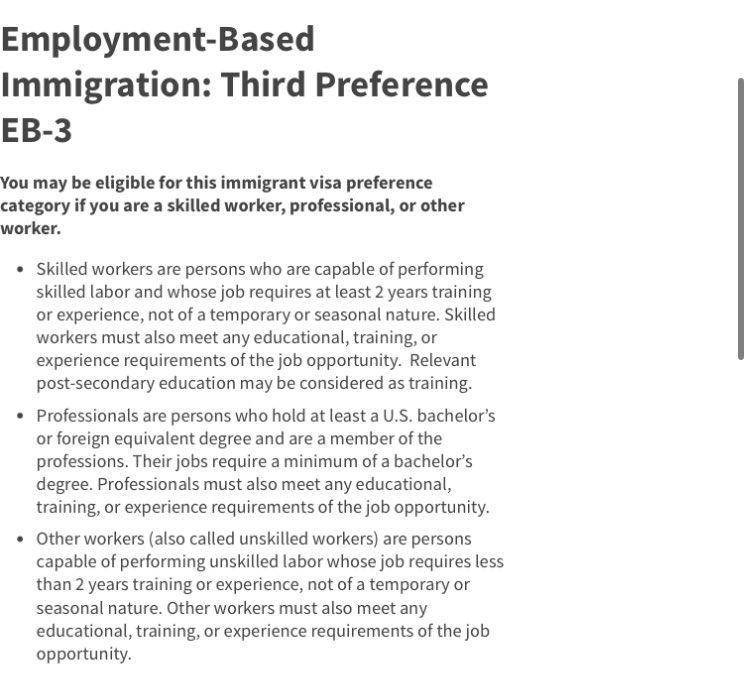 JobsNowPR's tweet image. Anna,

Not everyone has the legal education you’ve received so they may not be aware of the nuances but employers can submit PERM applications for unskilled labor (up to a cap of 10k p/a)

It’s not “H-1B” but the EB-3 green card visa is the same visa many H-1Bs use to get a green…