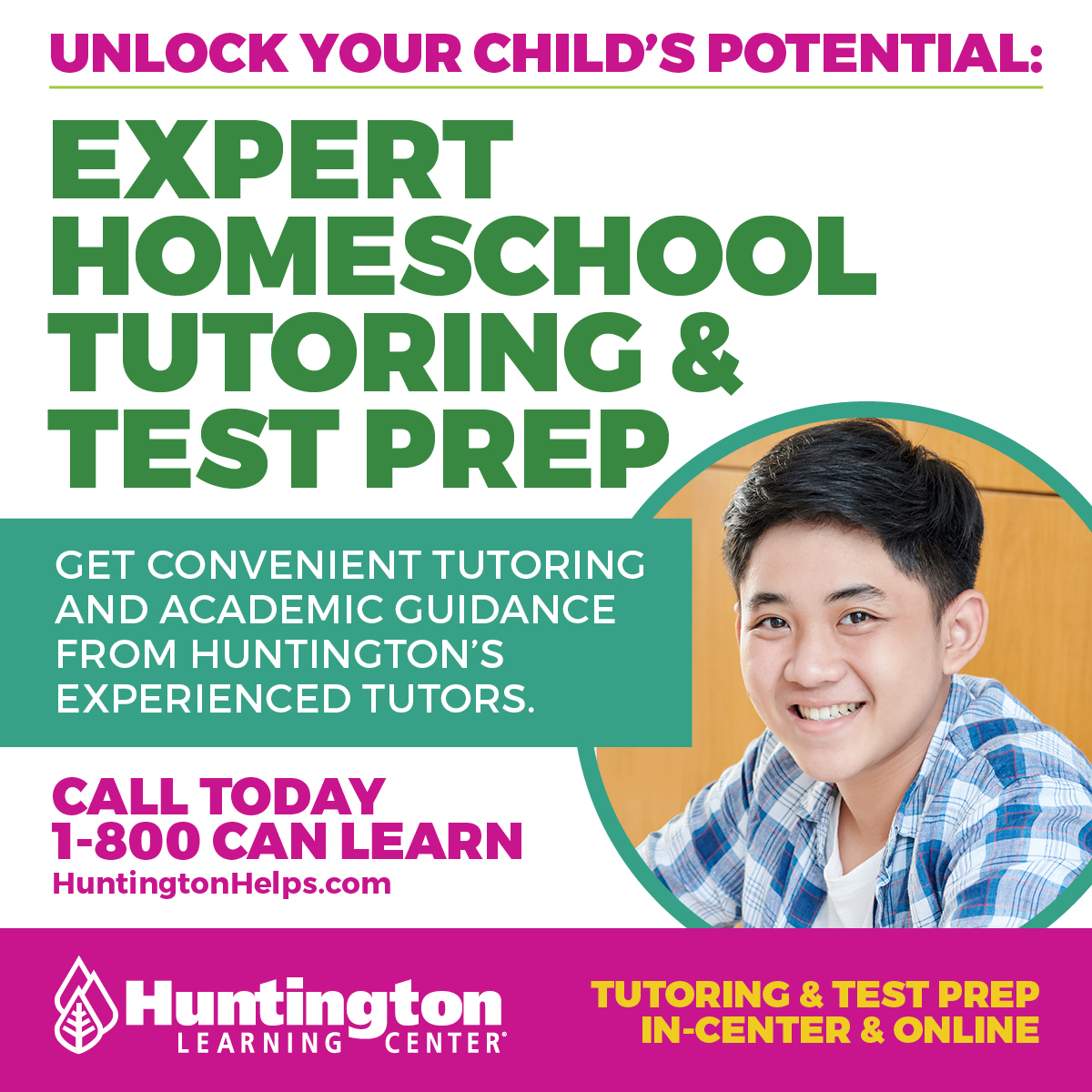 📚 Homeschooling? You don’t have to do it all alone.

Huntington Learning Center is here to support your homeschool journey with customized tutoring that fits your child’s needs—and your schedule.

🏡 Tailored support for homeschool students
🧠 Help with reading, math,...