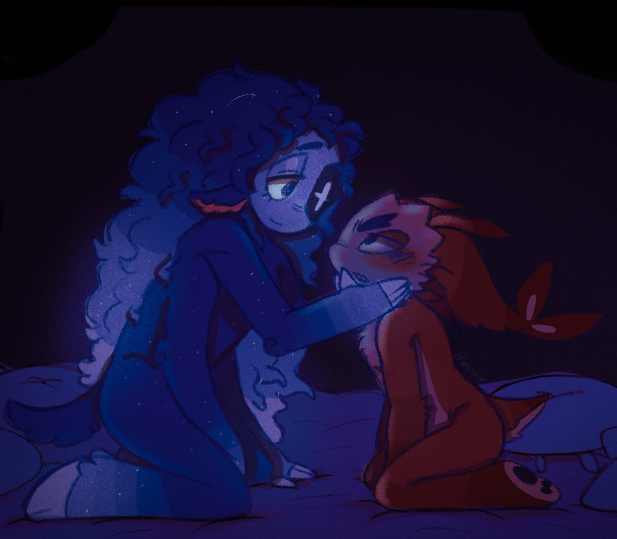 Chexmix_0's tweet image. Stylized nudity nothing explicit, just comfort and love. but I will still do this thingy just incase

.

.

.

.

.

.

.

#pillowfight #dandysworld