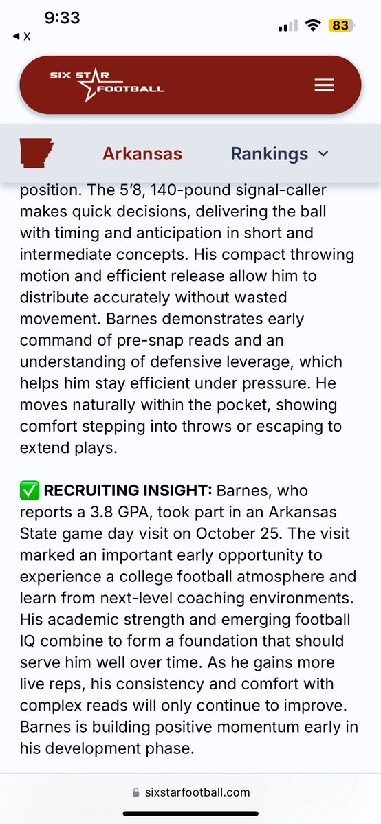 #AGTG I am very blessed to be shouted out by <a href="/sixstarfootball/">Six Star Football | PLUS+</a>. Thank you so much for the write up!!
<a href="/tctabler/">PrepRedZoneTom Tabler</a> 
<a href="/coltonedwardsFB/">Colton Edwards</a> 
<a href="/ARPrepSports/">Arkansas Prep Sports</a> 
<a href="/PrepRedzoneAR/">Prep Redzone Arkansas</a> 
<a href="/PrepRedzone/">Prep Redzone 🏈</a> 
<a href="/QBHitList/">QBHitList.com</a> 
<a href="/QBDrip/">QB DRIP</a> 
<a href="/QBimpact/">QB Impact</a> 
<a href="/Fri2SatBoundFB/">QBs/AthOfTheFuture</a> 
<a href="/bench424nmore/">Mark Gibson</a> 
<a href="/ARBombSquad/">Bomb Squad 7v7 💣</a> 
<a href="/CoachAndreARBS/">Andre Trent</a>