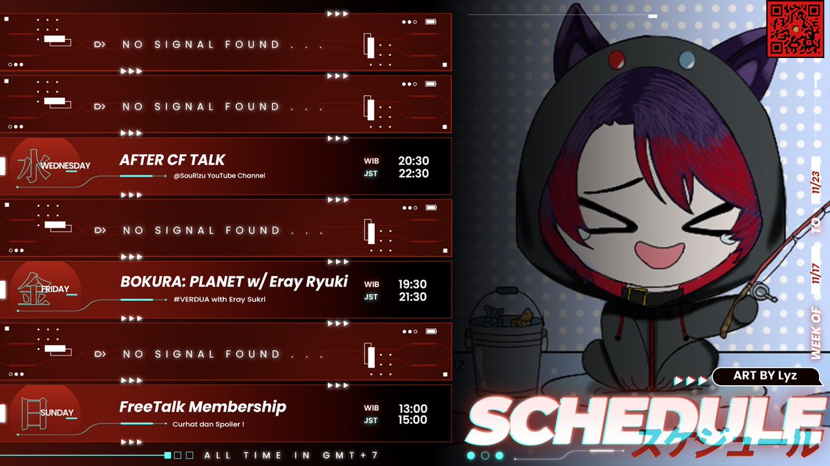 Agata_Seven's tweet image. ◤◢◤ 𝐒𝐜𝐡𝐞𝐝𝐮𝐥𝐞 𝐍𝐨𝐯𝐞𝐦𝐛𝐞𝐫 𝟏𝟕 ~ 𝐍𝐨𝐯𝐞𝐦𝐛𝐞𝐫 𝟐𝟑◢◤◢

👉👈 Minggu siang mau curhat..

◤𝐇𝐚𝐬𝐭𝐚𝐠◢
▸General: #AgataSeven
▸Live: #AgataLive
▸Art: #AgaART
▸Clips: #AgaClips
▸Meme: #AgaKocak
▸Singing/Cover: #UtAgata
▸NSFW: #AgaSUS