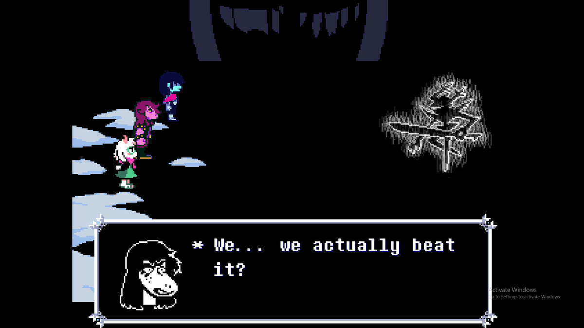 NO WAY I JUST BEAT THE ROARING KNIGHT ON MY 5TH ATTEMPT LETS GOOOOOOOOOOOOOOOOOO #DELTARUNE 

Ignore the windows key I'm still lazy.