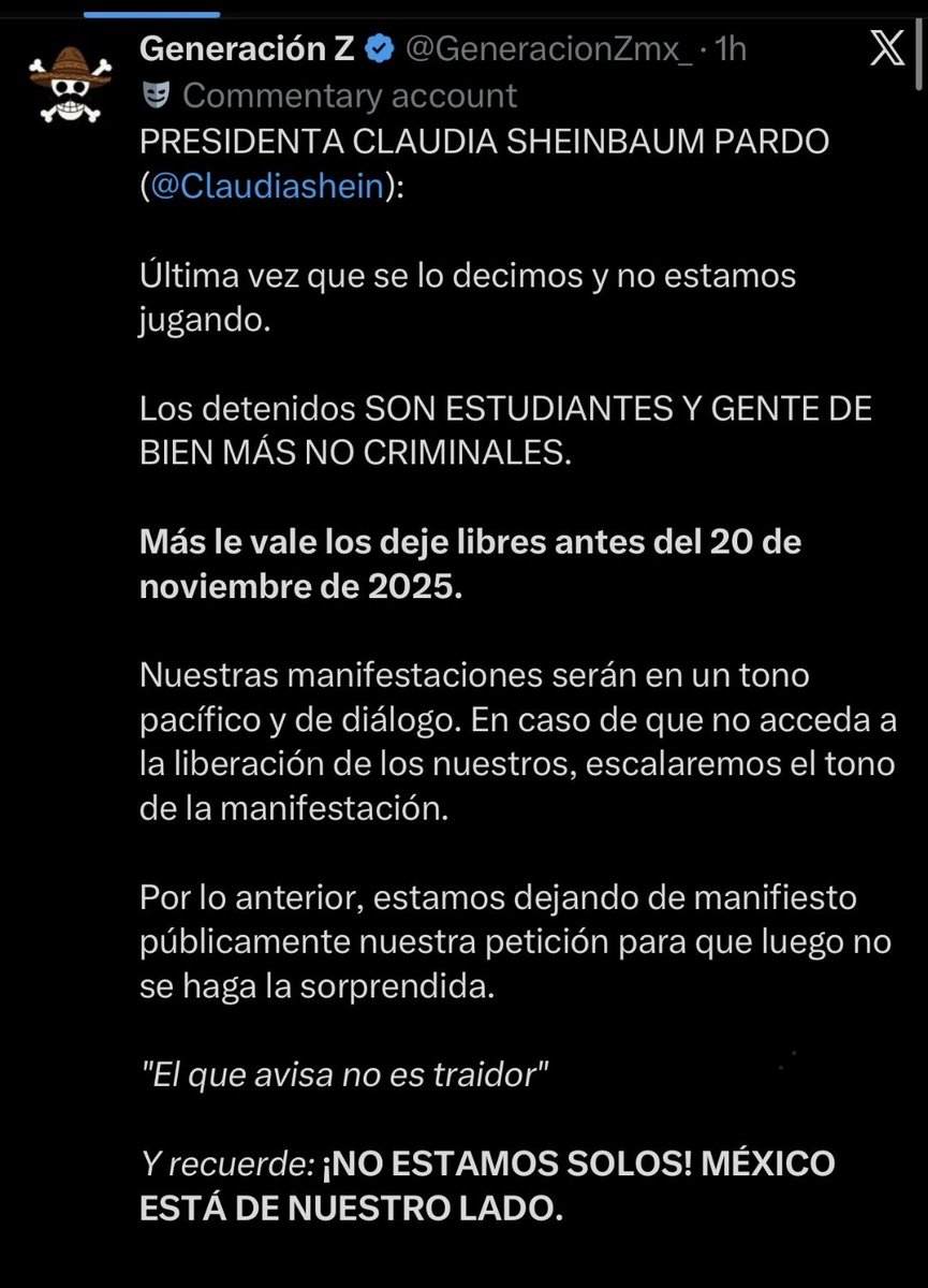 Cincuentax's tweet image. 💢PRIMERA LLAMADA 

Aviso a la PresidentA IncompetentA con A de Mujer 👠 @Claudiashein

Comparto
😎😔👇