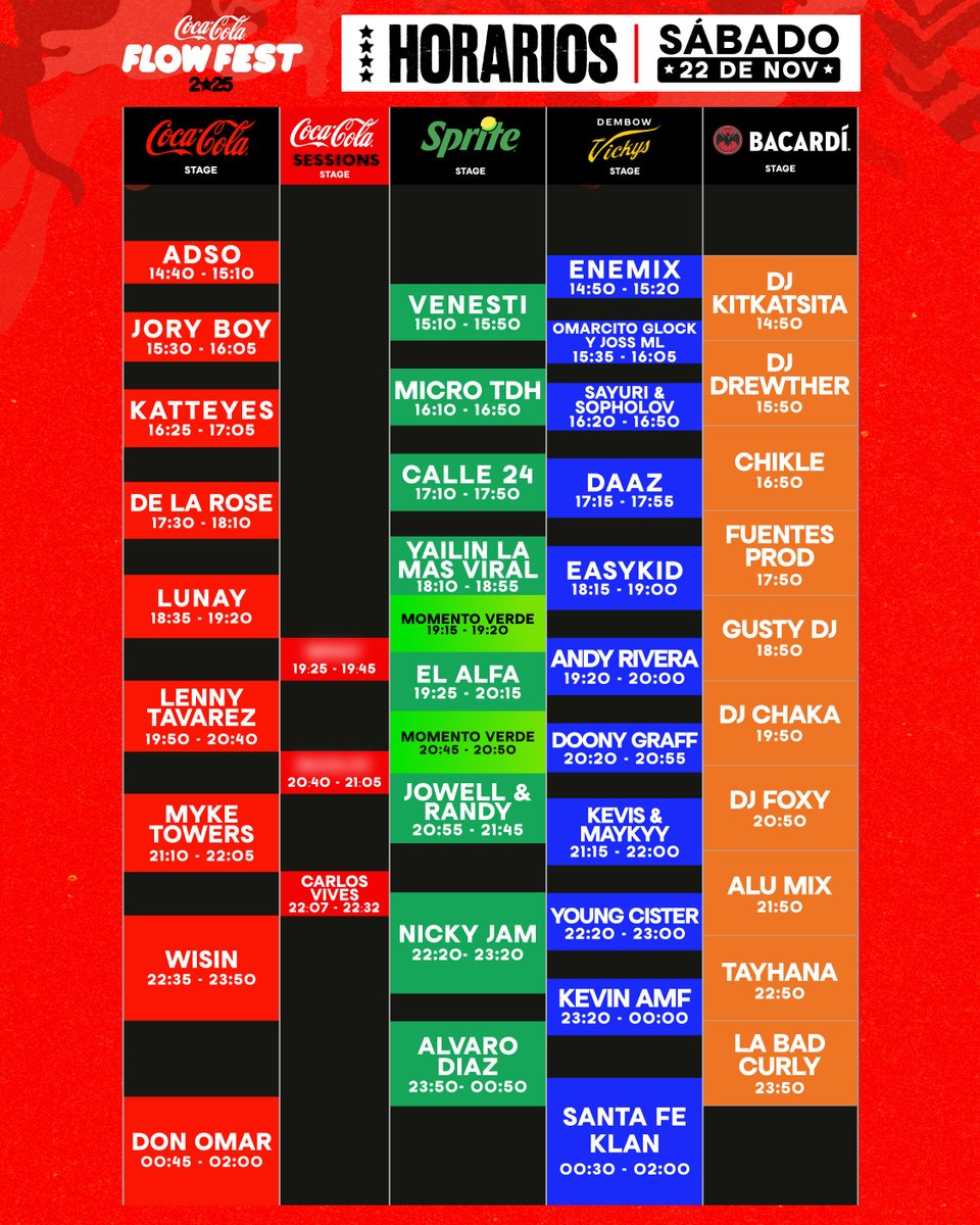 ¡El perreo llamaaaaa! YA ESTÁN LOS HORARIOS de #CocaColaFlowFest25 💥🫡💥