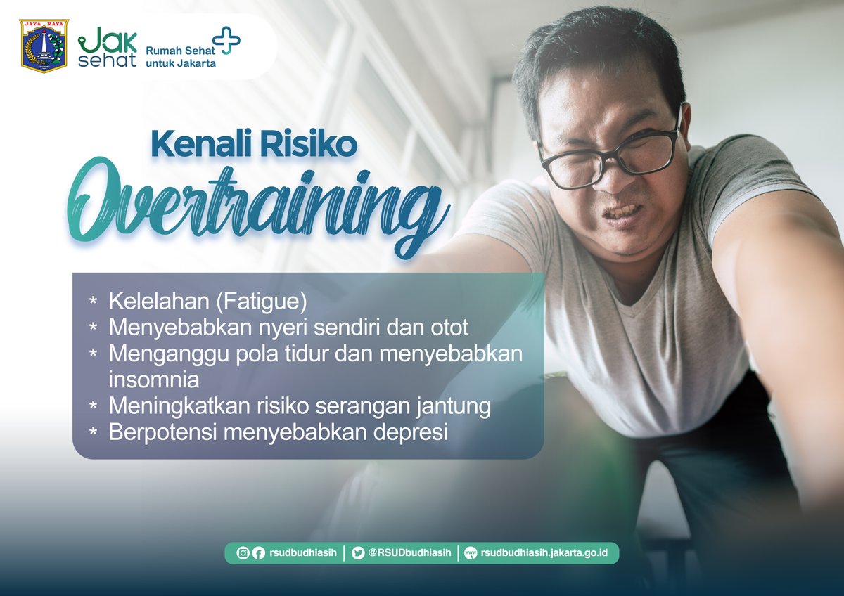 Kenali Risiko Overtraining 💡

halo sahabat sehat
Apakah Anda termasuk orang yang bersemangat berolahraga setiap hari? Namun, apakah kamu tau dampak dari olahraga yang berlebihan? 🤔

Penasaran? Yuk, simak dipostingan berikut ini ya!