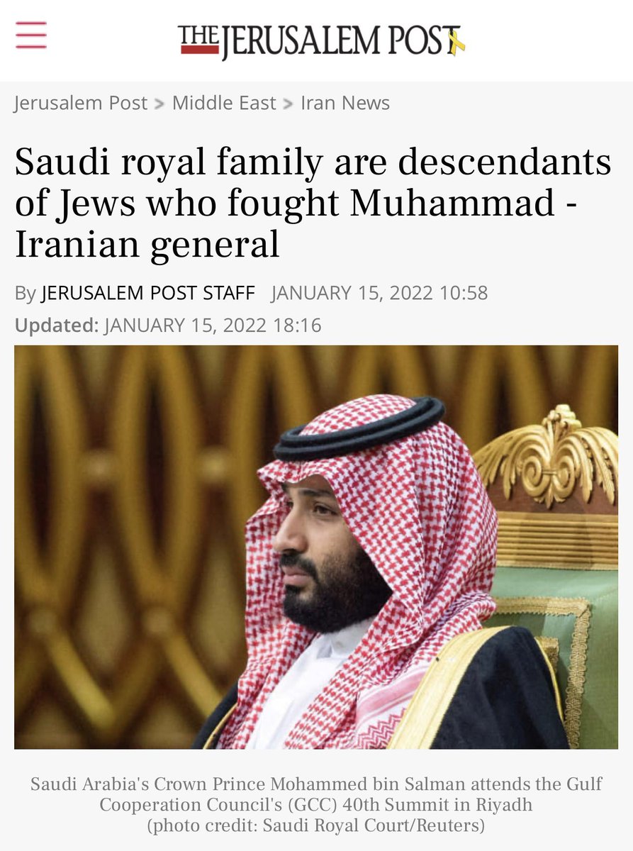 Saudi royal family are descendants of Jews who fought Muhammad
jpost.com/middle-east/ir…