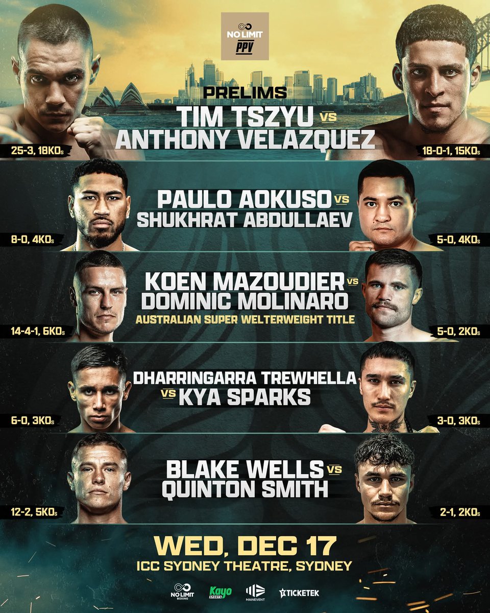 Here is the upcoming Tim Tszyu card.