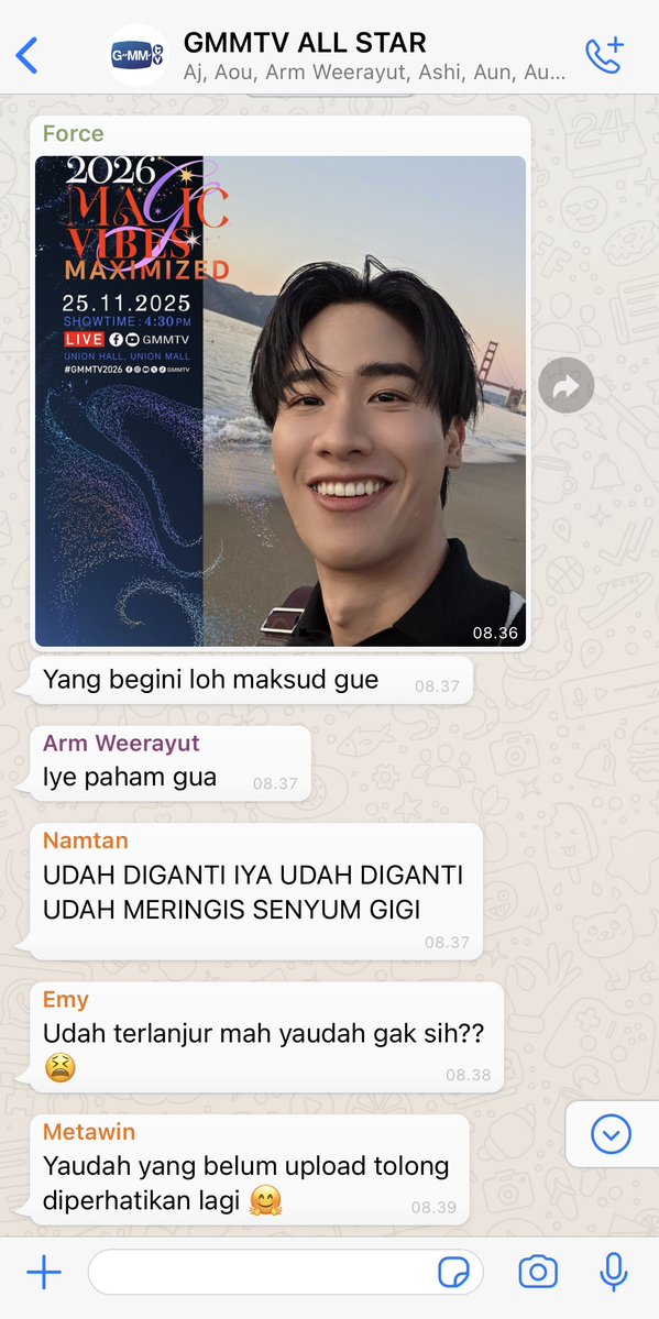 sensesual's tweet image. Situasi Group Whatsapp GMMTV saat ini :
Menjelang GMMTV 2026