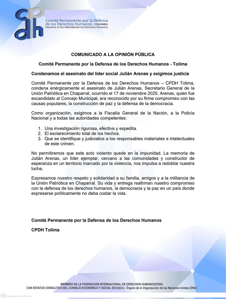 Comité Permanente Por La Defensa de los DD.HH. tweet media