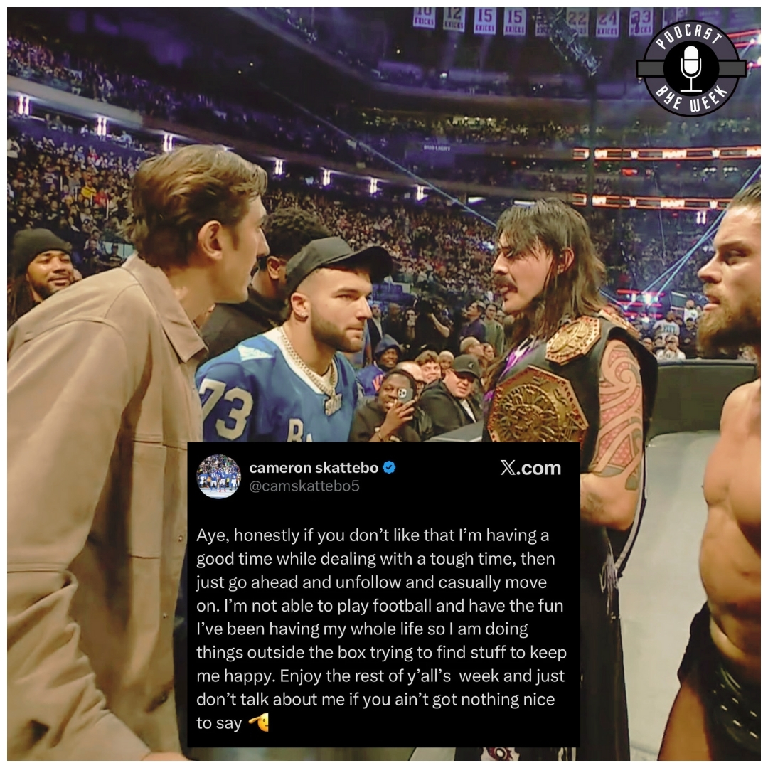 Cam Skattebo contra críticos por aparición en RAW. 

El corredor ha recibido algunas críticas por aparecer en el Raw de esta semana, y participar en lo que claramente fue una pelea preparada, en el medio de una lesión por dislocación de tobillo que puso fin a su temporada, una