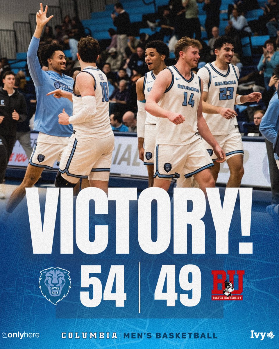 LIONS WIN!

Columbia holds off Boston University in a wire-to-wire victory behind double-figure scoring from Ryan Soulis and Miles Franklin.

#RoarLionRoar🦁 // #OnlyHere🗽