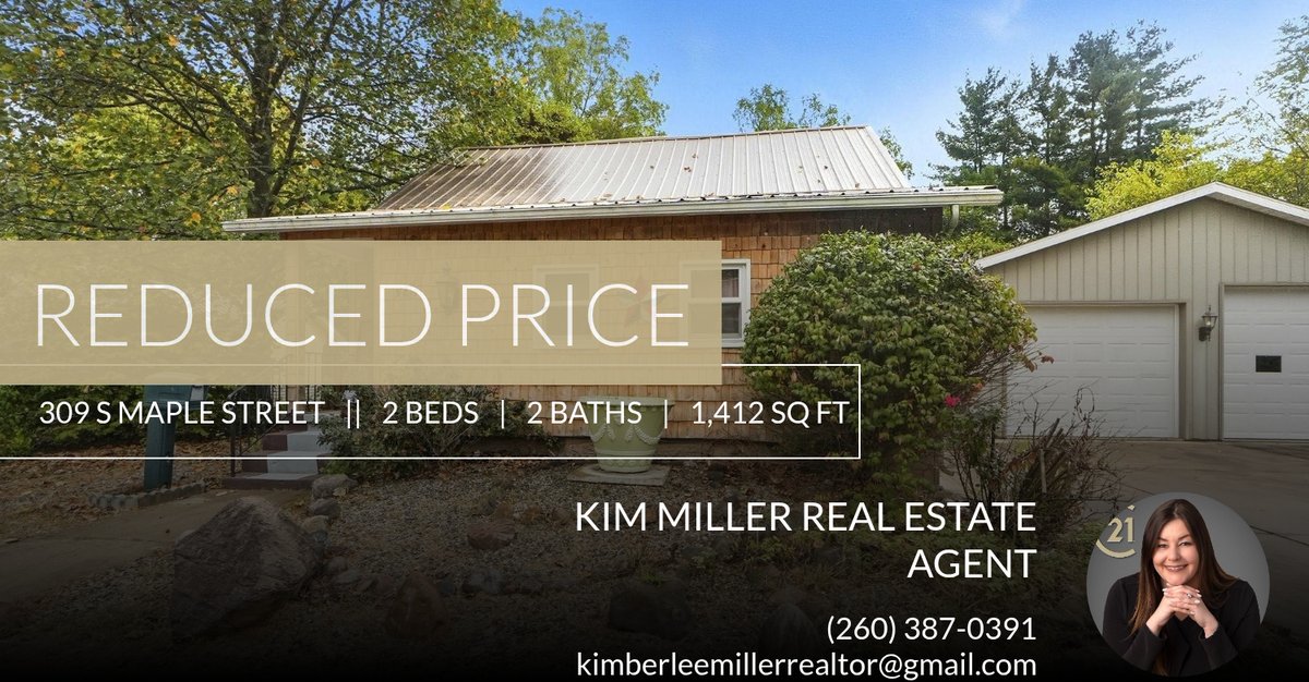 _Kim_Miller_'s tweet photo. 📍 Reduced Price 📍 This recently reduced home at 309 S Maple Street in North Manchester won't last long, so, don't wait to set up a showing! Reach out here or at (260) 387-0391 for more information!

Kim Miller
Real Estate Agent C... https://t.co/3qF8U5JrDB https://t.co/iWtaqrd8Z8
