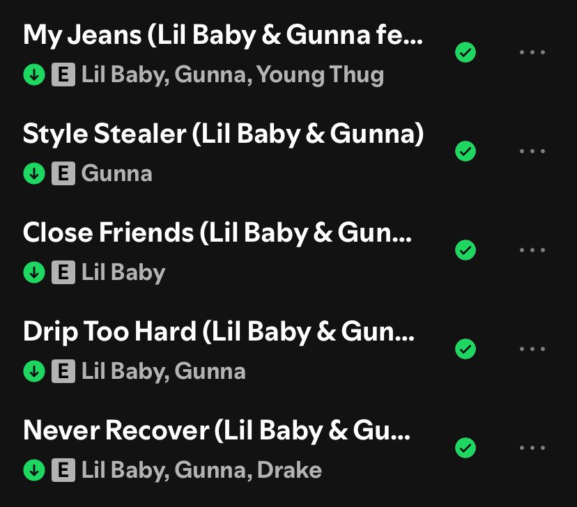 HipHopHubOG's tweet image. These 5 songs are perfect 🔥 #LilBaby #Gunna