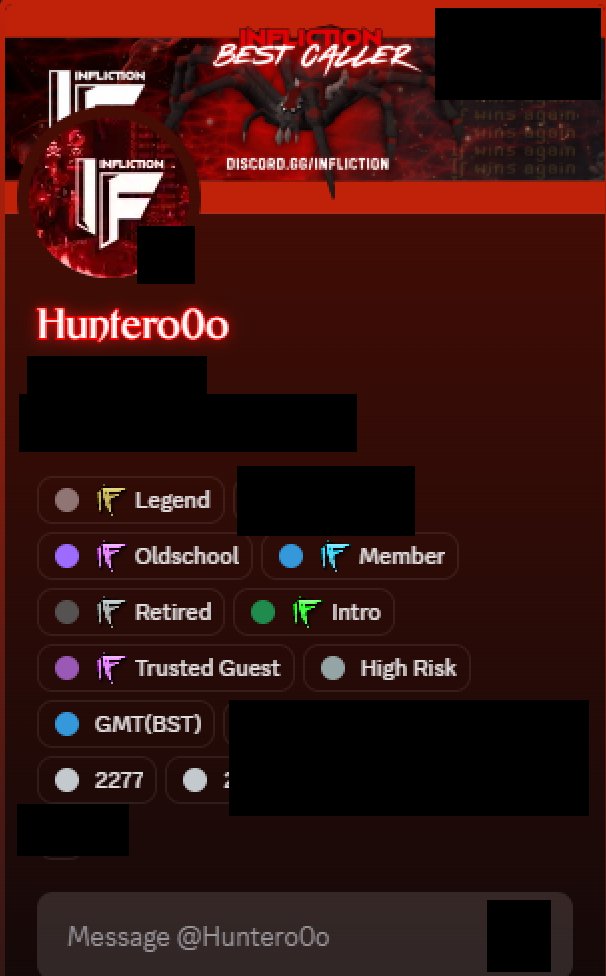 BeyondControlRS's tweet image. BIG PROBLEMS IN THE @INFLICTION RANK CHAT😭! THE MOST MSGS SENT IN THE LAST 2 YEARS😵

IF LEADER @HUNTERO0O  WAS DEMOTED🙈&amp;amp; THEN REMOVED! HAS IF DECIDED THEY WONT SHARE MEMBERS WITH 🤡@ROT ANYMORE?

STAY TUNED FOR FULL DETAILS FROM @INFLICTION RANK CHAT at discord.gg/rag