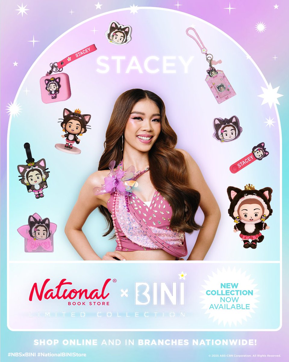 bini_stacey's tweet image. Blooms, the 2nd drop of the new NBS x BINI Limited Collection is here! Surprise yourself with each blind box and collect them all. ✨

These must-have collectibles and accessories are now available in select branches nationwide. Shop, share your hauls, and have a merry &amp;amp; BINI…