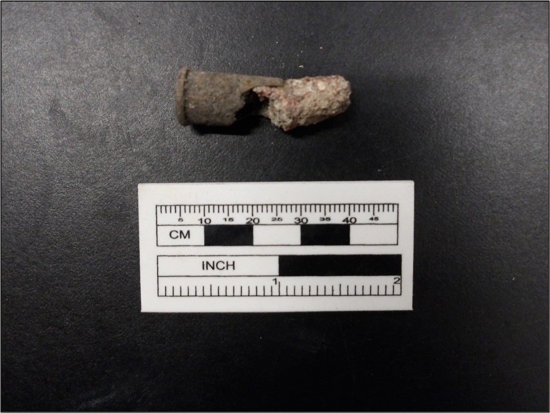 OfficialAlamo's tweet photo. Archaeology Church Preservation update!

Archaeologists worked in EUs 23, 24, 131, 138, and opened EU-133.

Units 23, 24, and 27 had a portion of a limestone feature. A Puebla Blue on White ceramic sherd and a .38 caliber centerfire cartridge were found. https://t.co/hz1BOytnZW https://t.co/jAA2UrR013