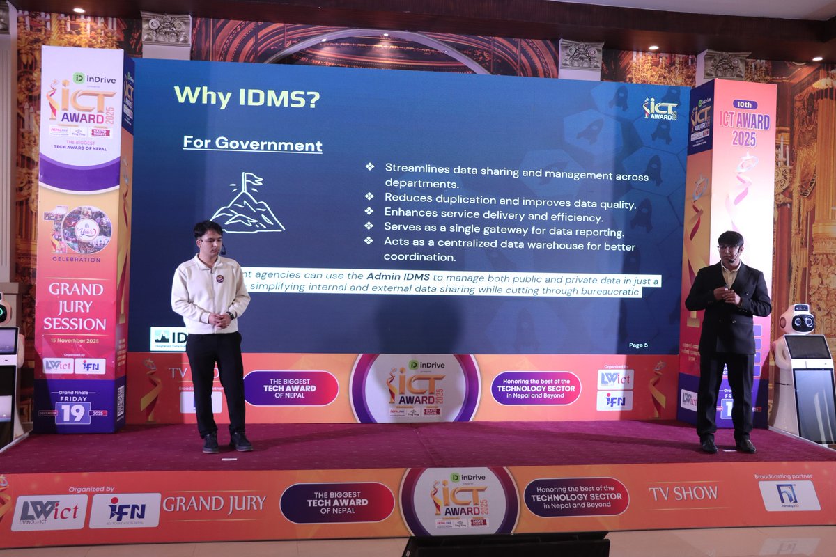 okfnepal's tweet photo. As a Social Innovation ICT Award 2025 semi-finalist, we showcased the Integrated Data Management System (IDMS) at Startup &amp; Idea Fest, engaging with a large number of visitors.

We also presented IDMS at the Grand Jury Session to share our vision with clarity &amp; purpose. https://t.co/w4KjIp0nAs