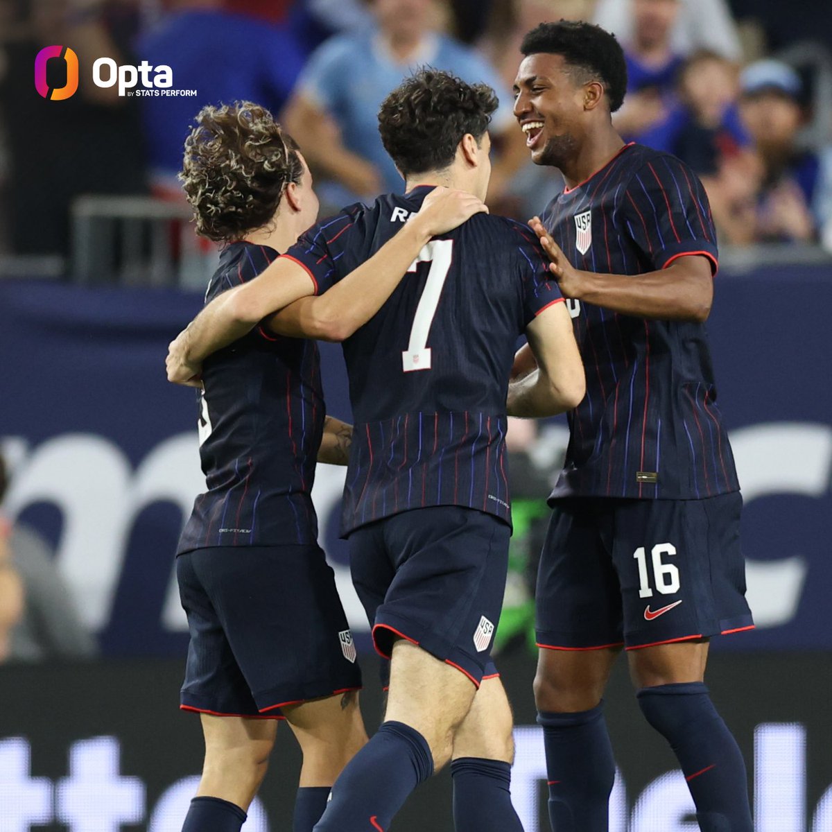 OptaJack's tweet image. 2 - The #USMNT has won two straight matches against CONMEBOL teams for the first time since March-May 2018 and the first time within a single window since June 2016. Warming.