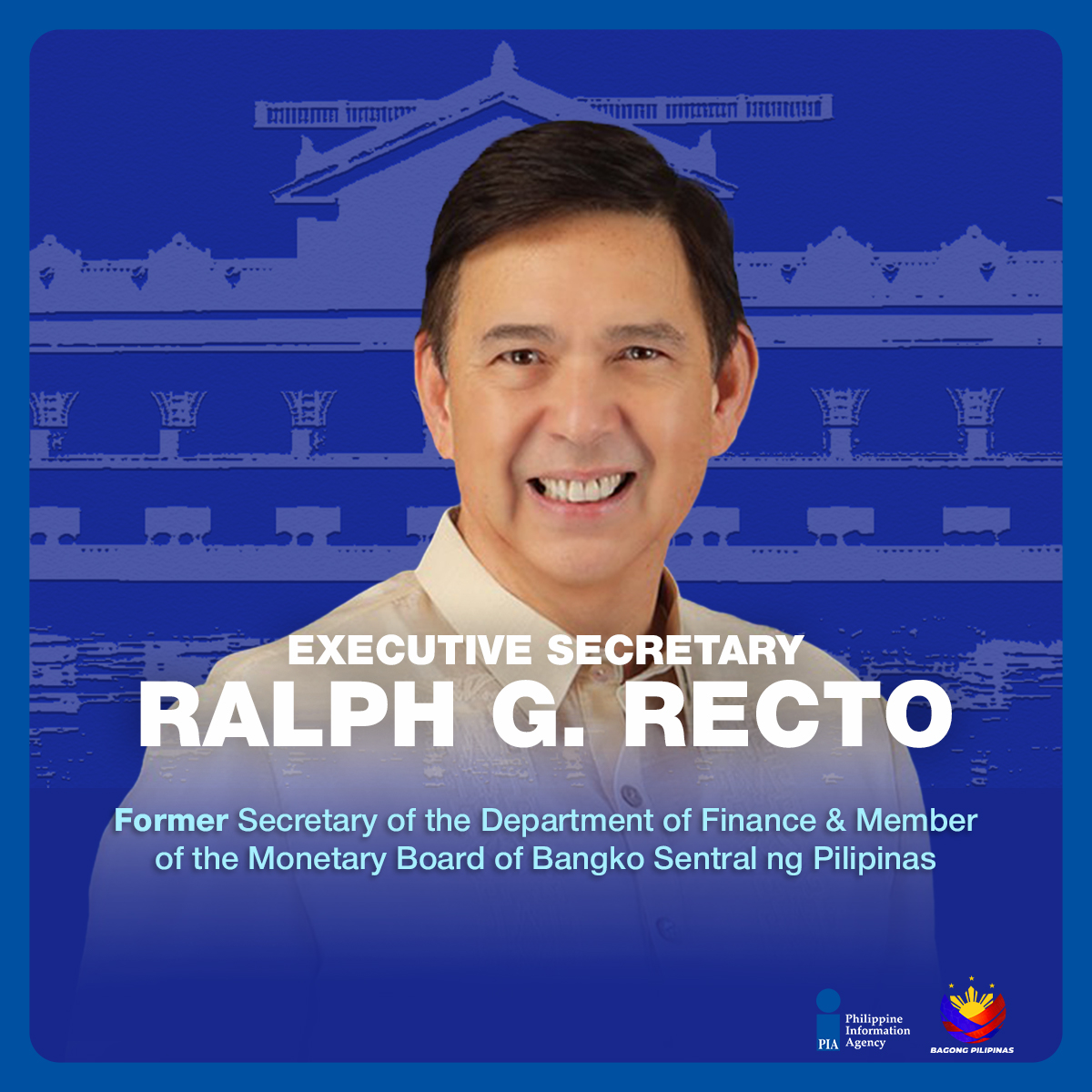 PIADesk's tweet image. With decades of experience in public service, finance, and governance, Executive Secretary Ralph G. Recto has earned President Ferdinand R. Marcos Jr.’s full trust, reinforcing the administration’s vision for a resilient, inclusive, and forward-looking #BagongPilipinas.
#ISM