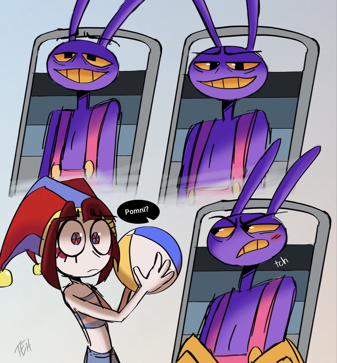quarky__'s tweet image. concern.

(tried a lil harder with colouring here lol)
#funnybunny #tadc #tadcfanart