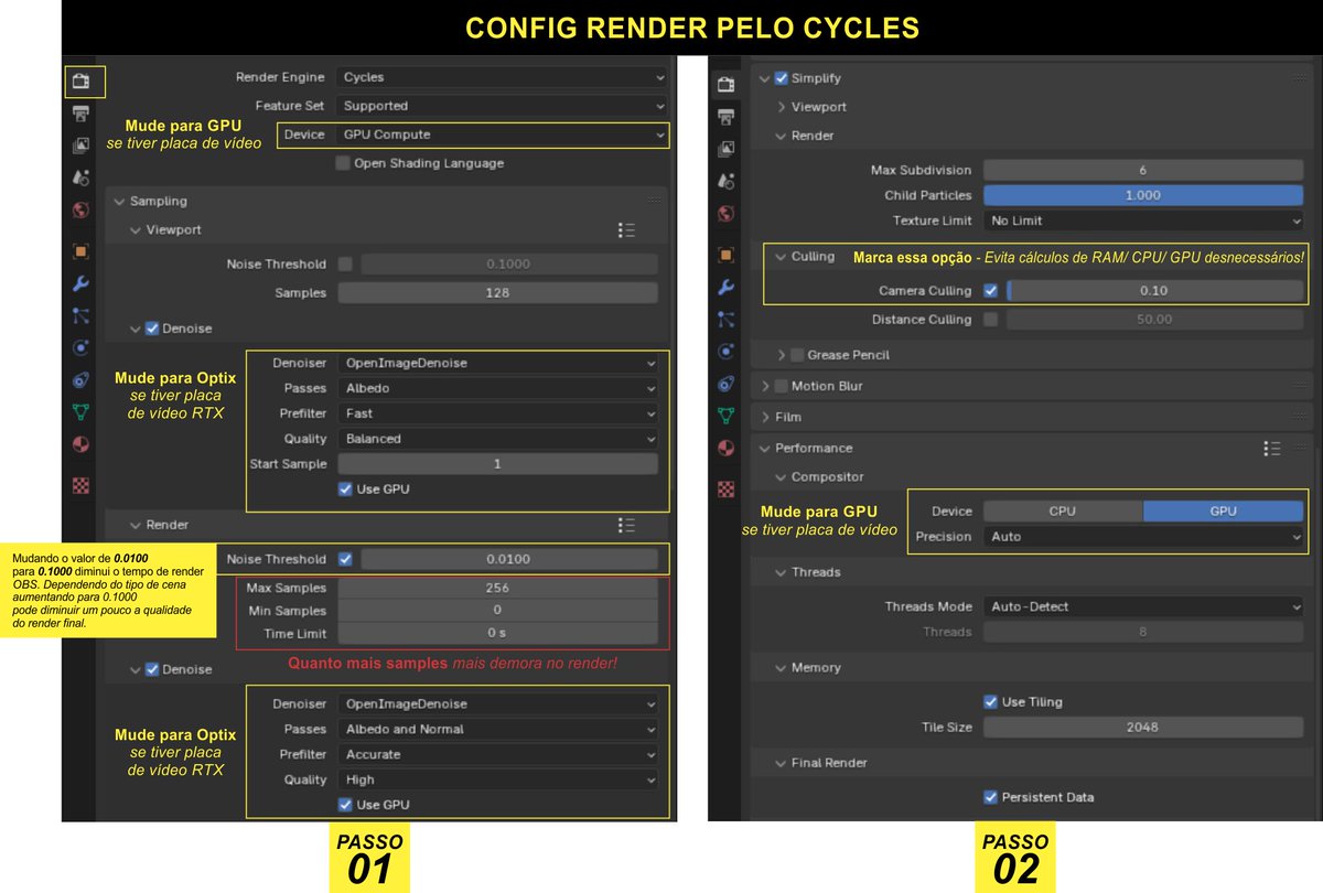 pfadesign's tweet image. DICAS! - Configurações para renderizar mais rápido e com qualidade pelo Cycles
#blender #cyclesrender #modelagem3d #animação3d #Artista3D