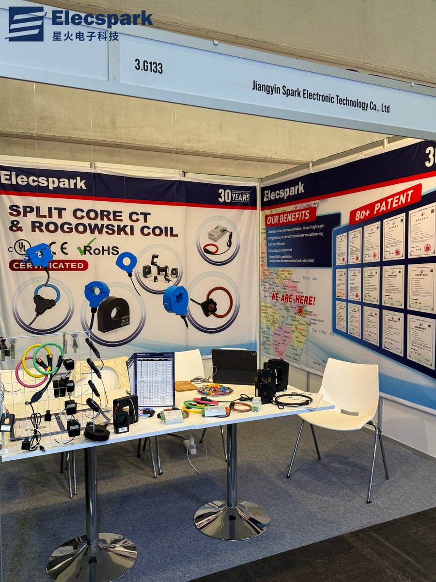 jiangyinspark95's tweet image. Enlit Europe 2025 · Bilbao
Our booth is ready! 🔥
From Split Core CTs to Rogowski Coils and fully customized current measurement solutions, Elecspark proudly presents our complete product lineup at Stand 3.G133.
#EnlitEurope #EnergyTransition #CurrentTransformer #RogowskiCoil
